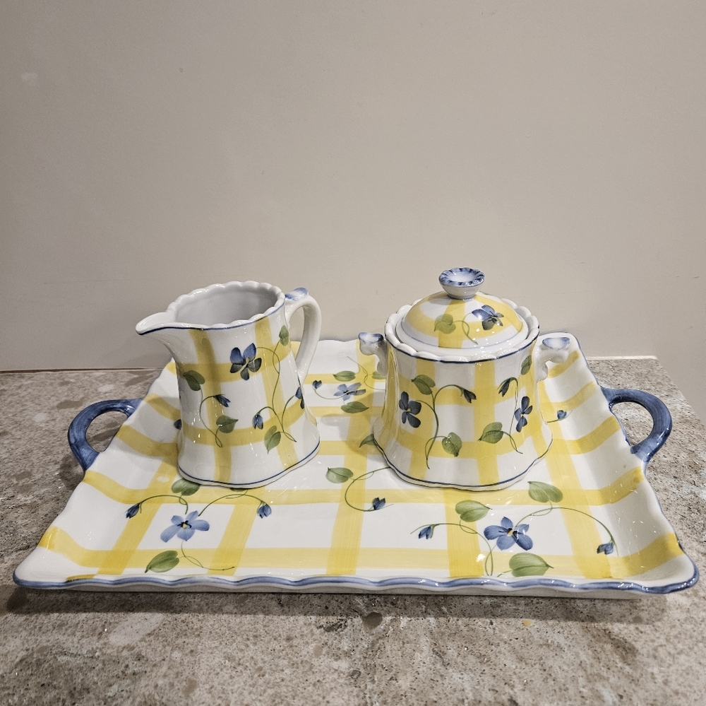 Andrea by Charles Sadek Imports Sugar & Creamer Set with Tray